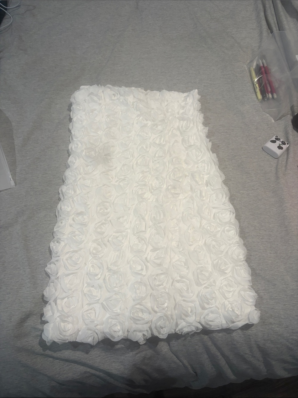 White Rose Appliqué Skirt